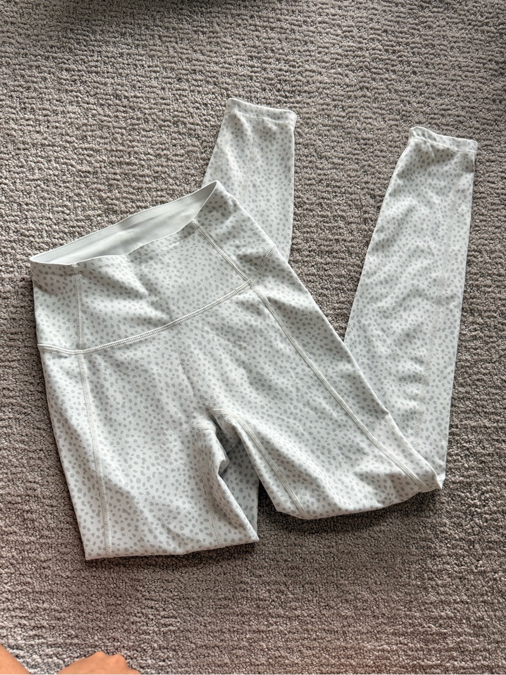 Women's Cream Printed High-Waist Leggings
